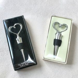 Set of 2 Heart Shape Wine Bottle Stoppers